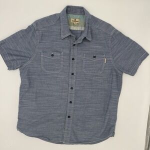 Vintage Woolrich Mens Shirt Large blue soft denim pocket button up classic